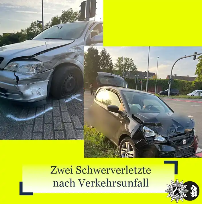 Image from Polizei NRW Duisburg : *Bergheim: Zwei Schwerverletzte nach Verkehrsunfall* Am Donnerstagabe...