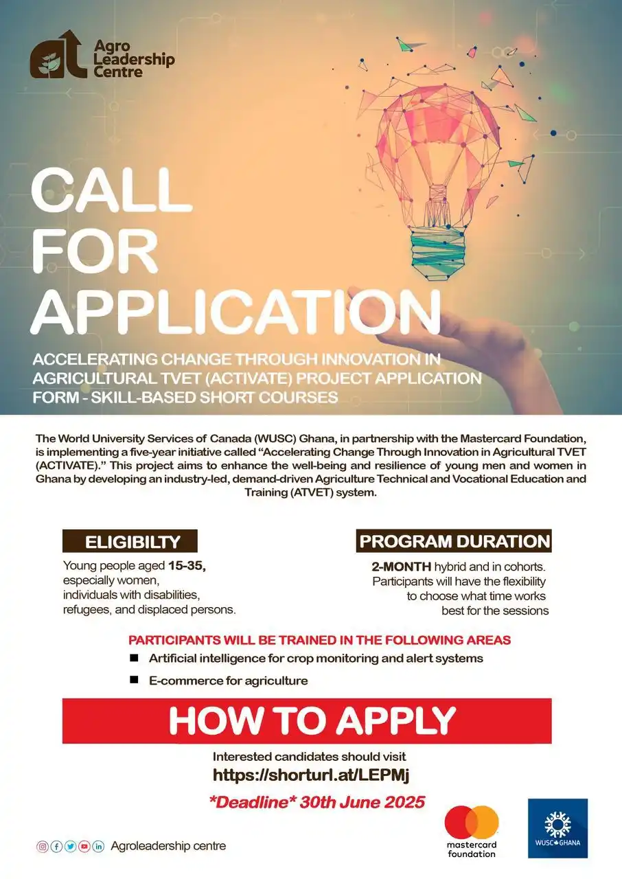 Image from DTC Official Gh: 🚨 CALL FOR APPLICATIONS! 🚨 Are you between the ages of 15–35 and pas...