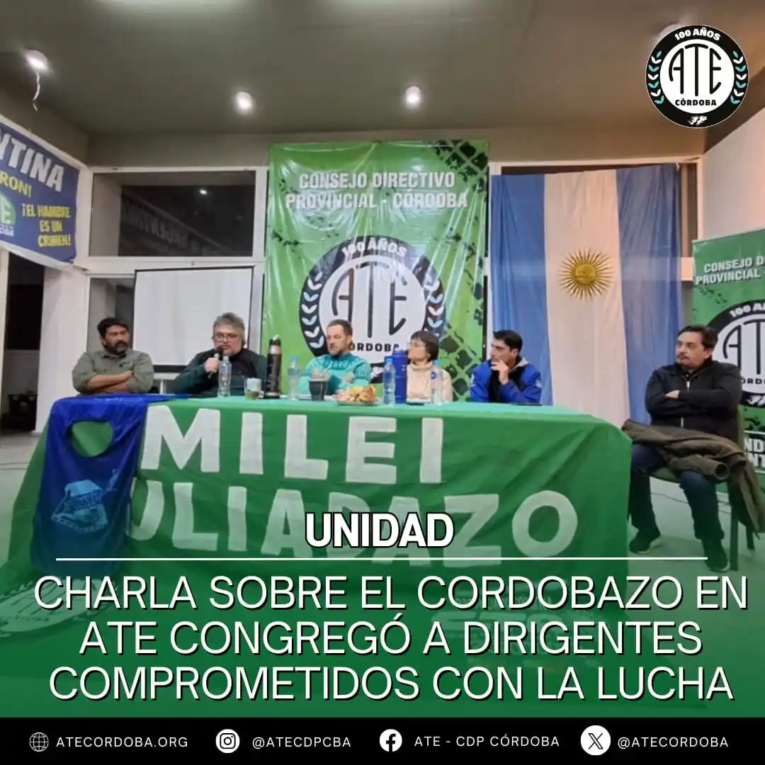 Image from ATE CÓRDOBA OFICIAL: 📢 **Charla-debate en homenaje al Cordobazo: el movimiento obrero en e...