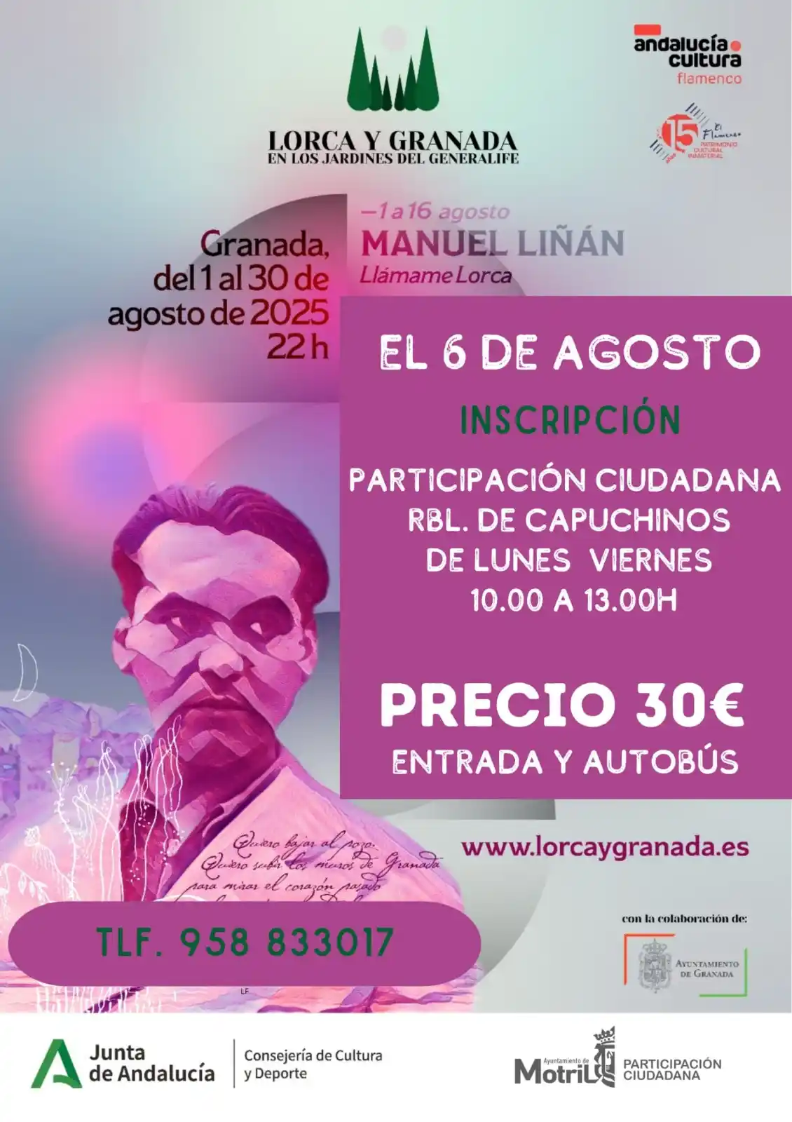 Image from Ayuntamiento de Motril: ‼️ Desde el día de hoy ya puedes inscribirte para asistir a ‘Lorca y G...