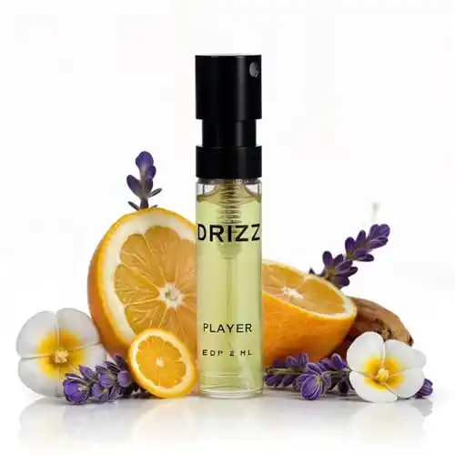 Image from CouponClip {Deals & Offers}: DRIZZ Player 2ml Perfume Tester for Men | Long Lasting with Citrus, Vi...