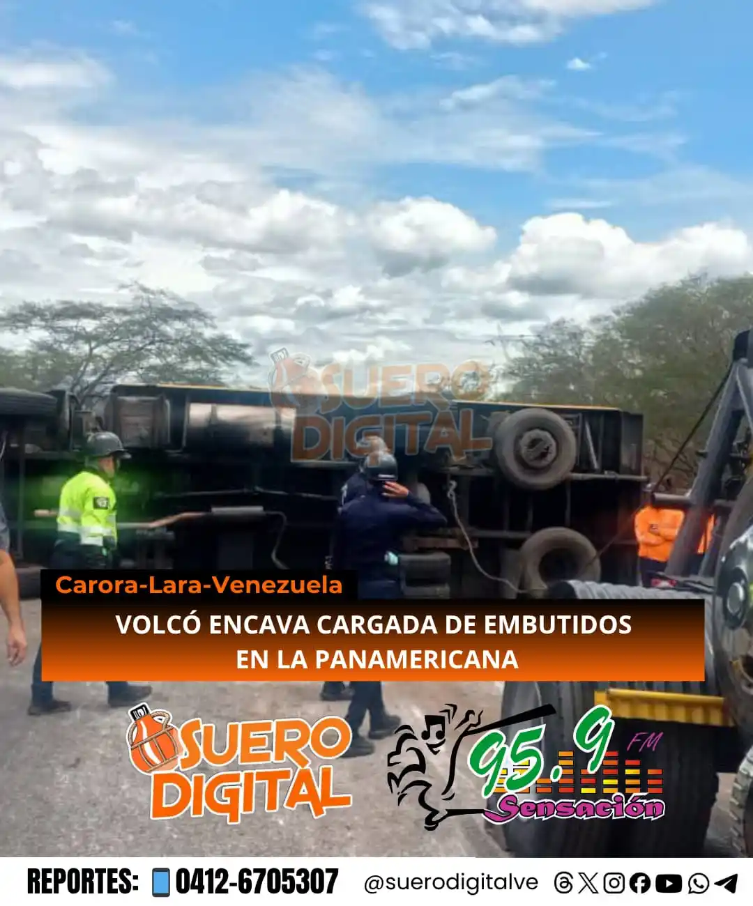Image from Suero Digital: 👁️‍🗨️◌⑅⃝📢 ENTERATE   *VOLCÓ ENCAVA CARGADA DE EMBUTIDOS EN LA PANAM...