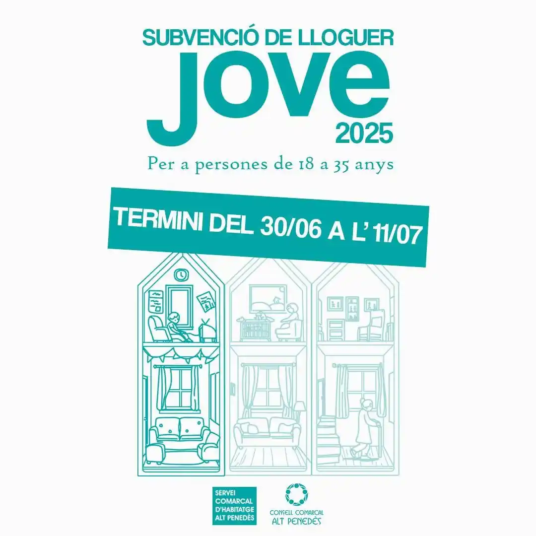 Image from ℹINF. Ajuntament De Font-rubí: 📣 *JA TENIM DATA DE LA PROPERA SUBVENCIÓ DE LLOGUER JOVE (fins a 35 a...