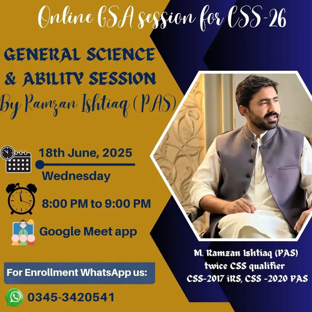 Image from CSS Materials: 🏅Learn GSA with *2 times Qualifier*  👉 *Sir M.RAMZAN       ISHTIAQ(P...