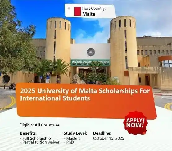 Image from World Scholarship Opportunities: Malta Government Endeavour Scholarship in Malta🇲🇹 2025 Apply Now, ...