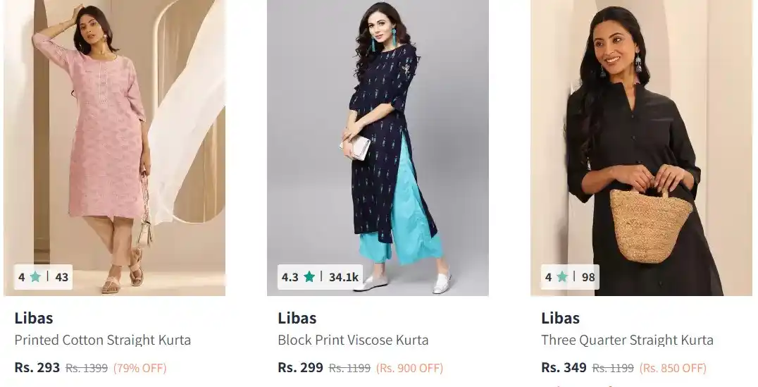 Image from CouponClip {Deals & Offers}: Myntra | Upto 75% Off Libas Women's Clothing 💥💥 Master Link : http...