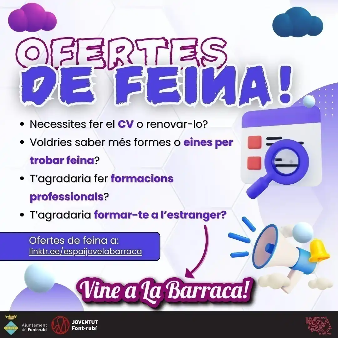 Image from ℹINF. Ajuntament De Font-rubí: 🔍 *Noves ofertes de feina!* _16/06/25_ 👉 Ja podeu consultar les nov...