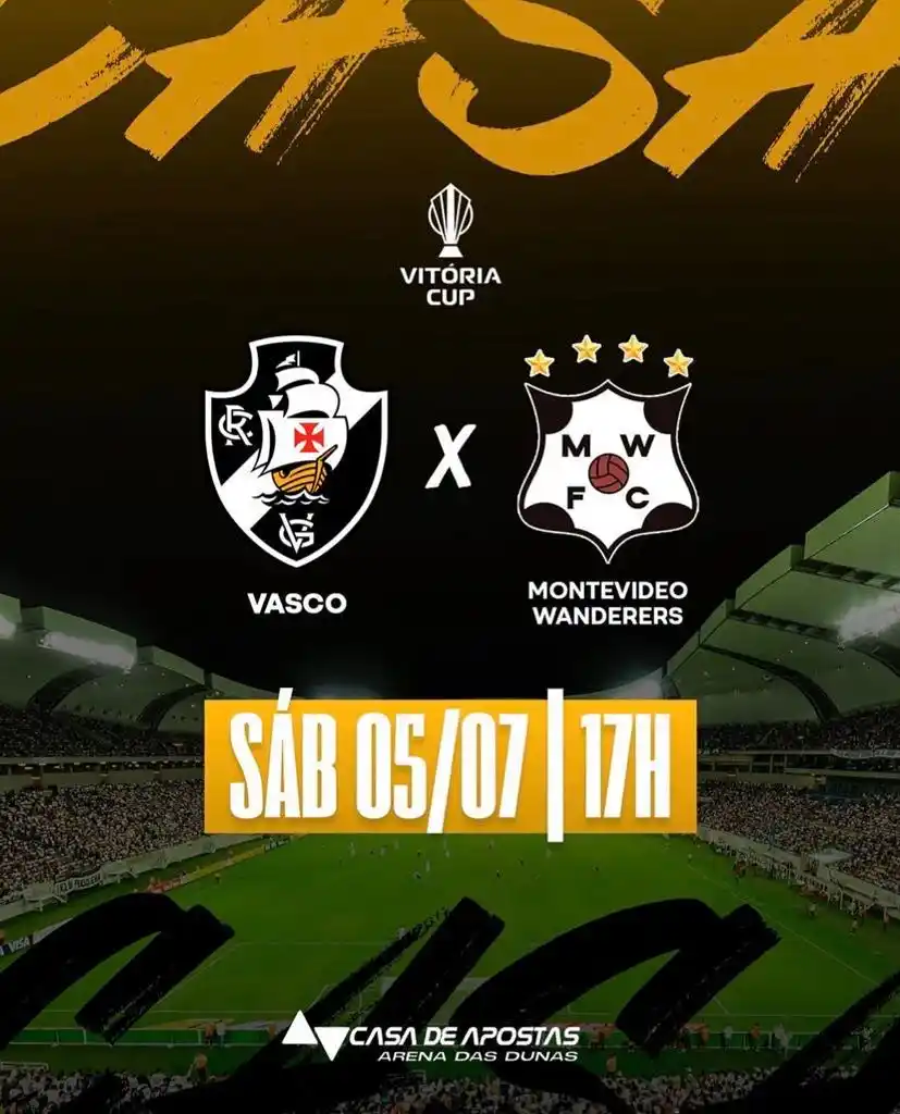 Image from NewsColina ®: OFICIAL: o Vasco enfrentará o Montevideo Wanderers na Arena das Dunas ...