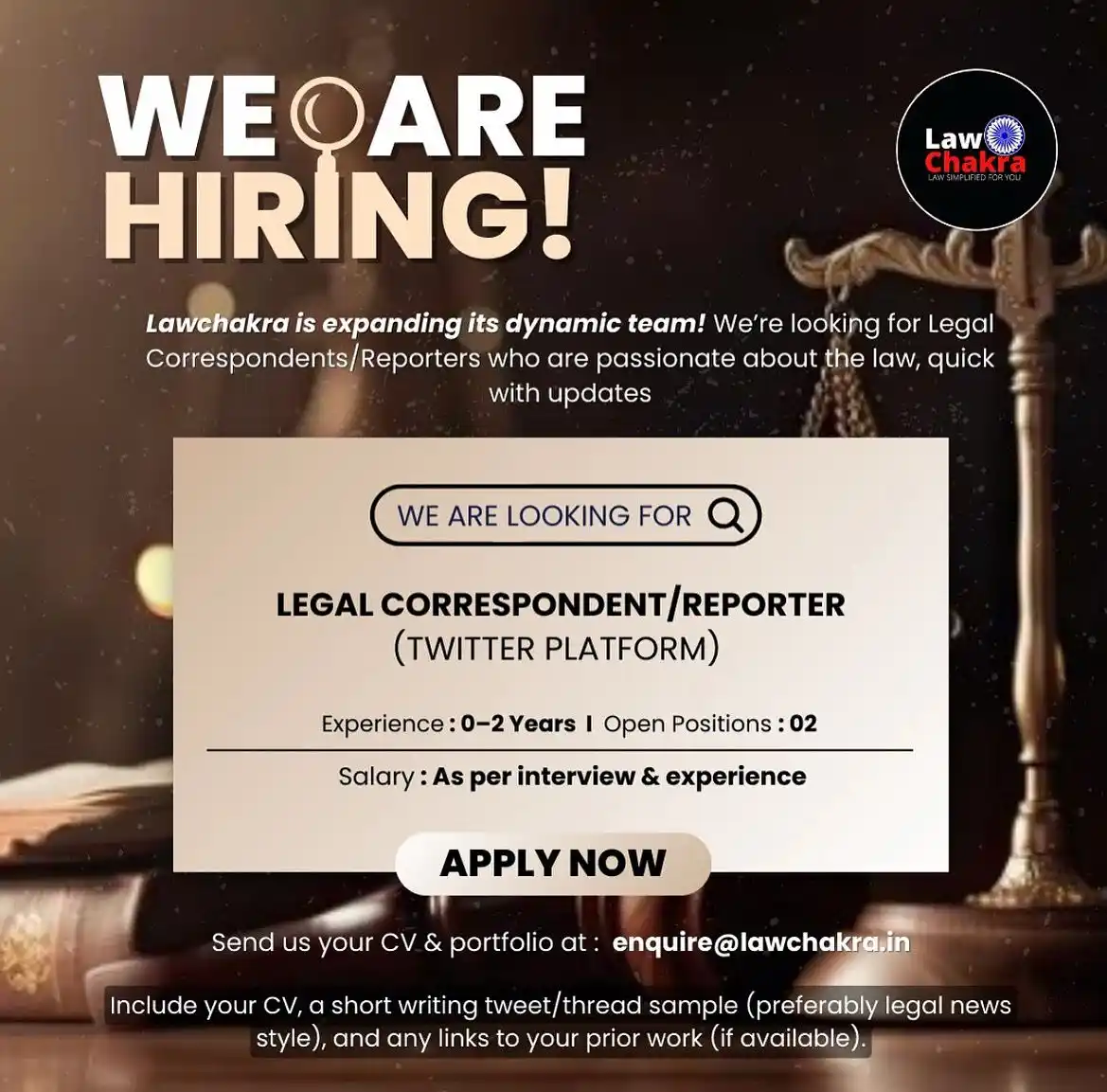 Image from LawChakra: ⚖️ Passionate about law? Love to write and break news in 280 character...