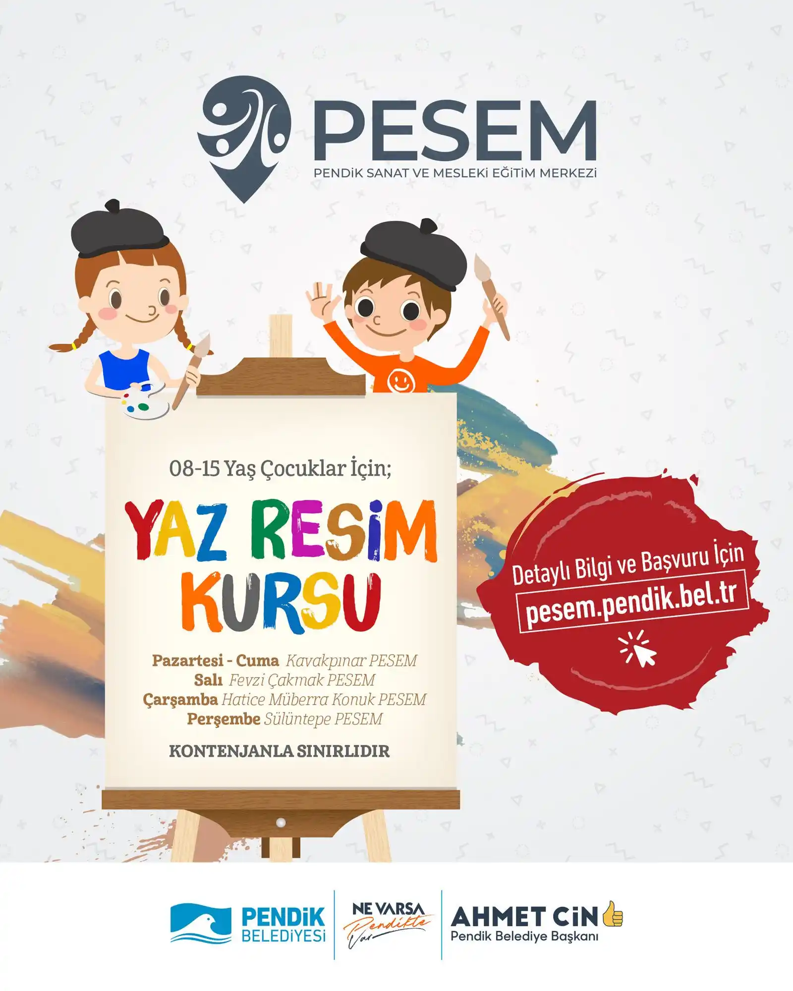 Image from Pendik Belediyesi: 🎨 PESEM Yaz Resim Kursu için kayıtlar başladı! 📍 Pazartesi - Cuma: ...