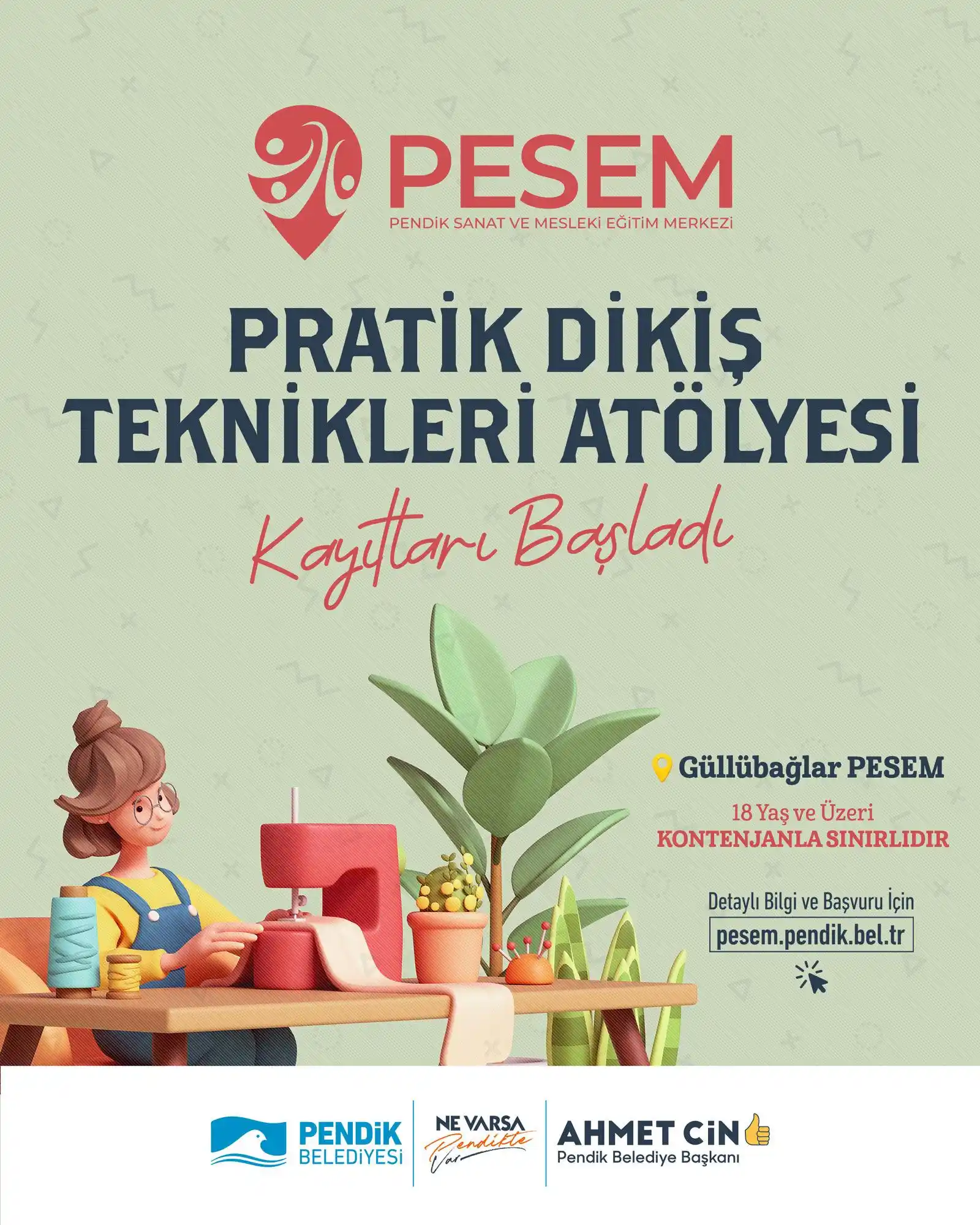 Image from Pendik Belediyesi: 🧵 Pratik Dikiş Teknikleri Atölyesi için kayıtlar başladı 1. Grup – P...