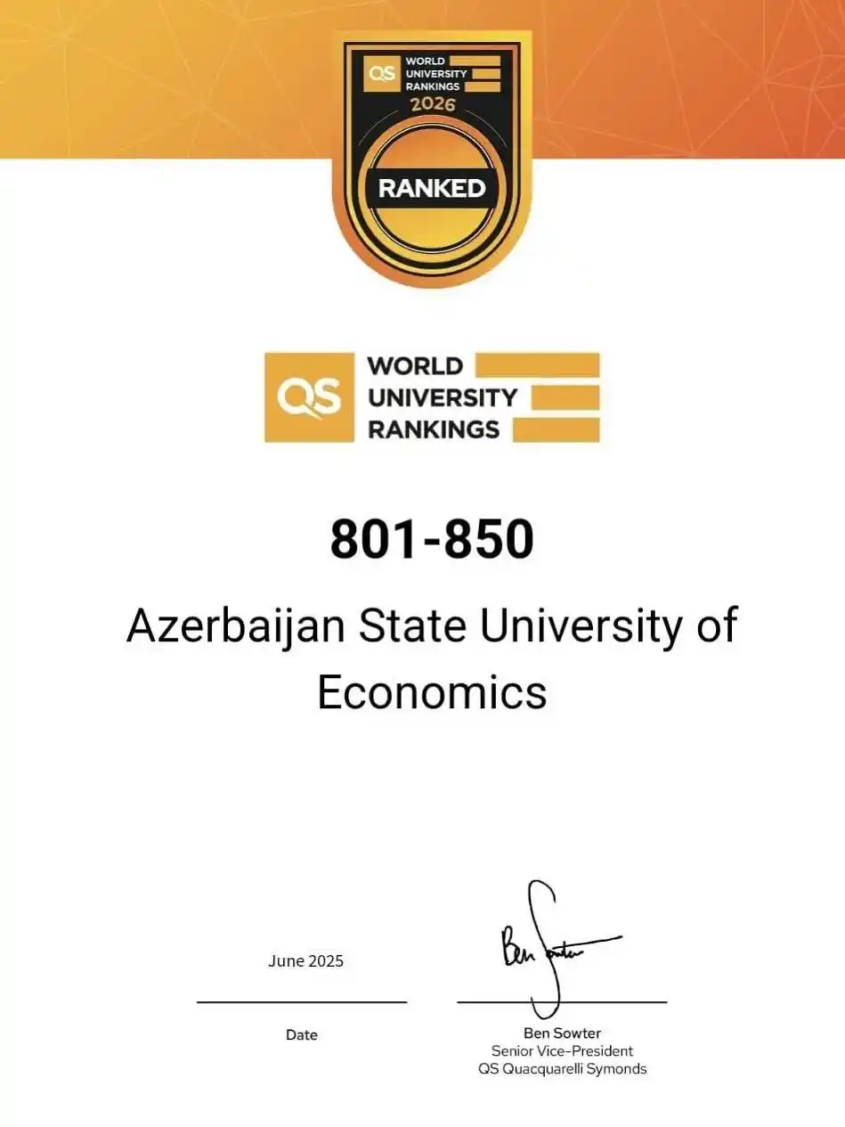 Image from UNEC: *QS World University Rankings 2026-a əsasən Azərbaycan Dövlət İqtisad ...