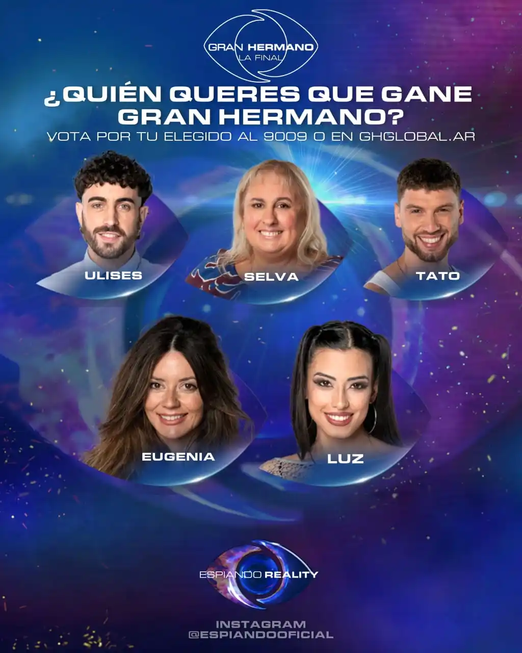 Image from Espiando Reality GH ARGENTINA: ¿QUIÉN QUERÉS QUE GANE GH? 👉 Vota por tu favorito al 9009 o en ghgl...