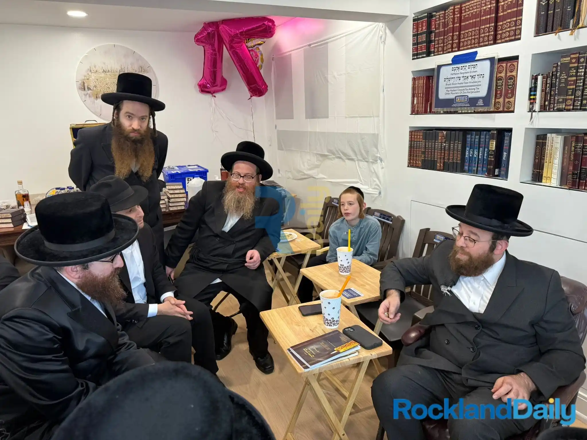 Image from Rockland Daily: *Rav Chaim Meir, son of Skver Rebbe, paid a Shiva visit to Spring Vall...