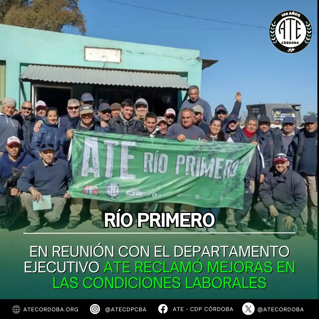 Image from ATE CÓRDOBA OFICIAL: 📍 Río Primero: ATE reclamó mejoras laborales para municipales En una...