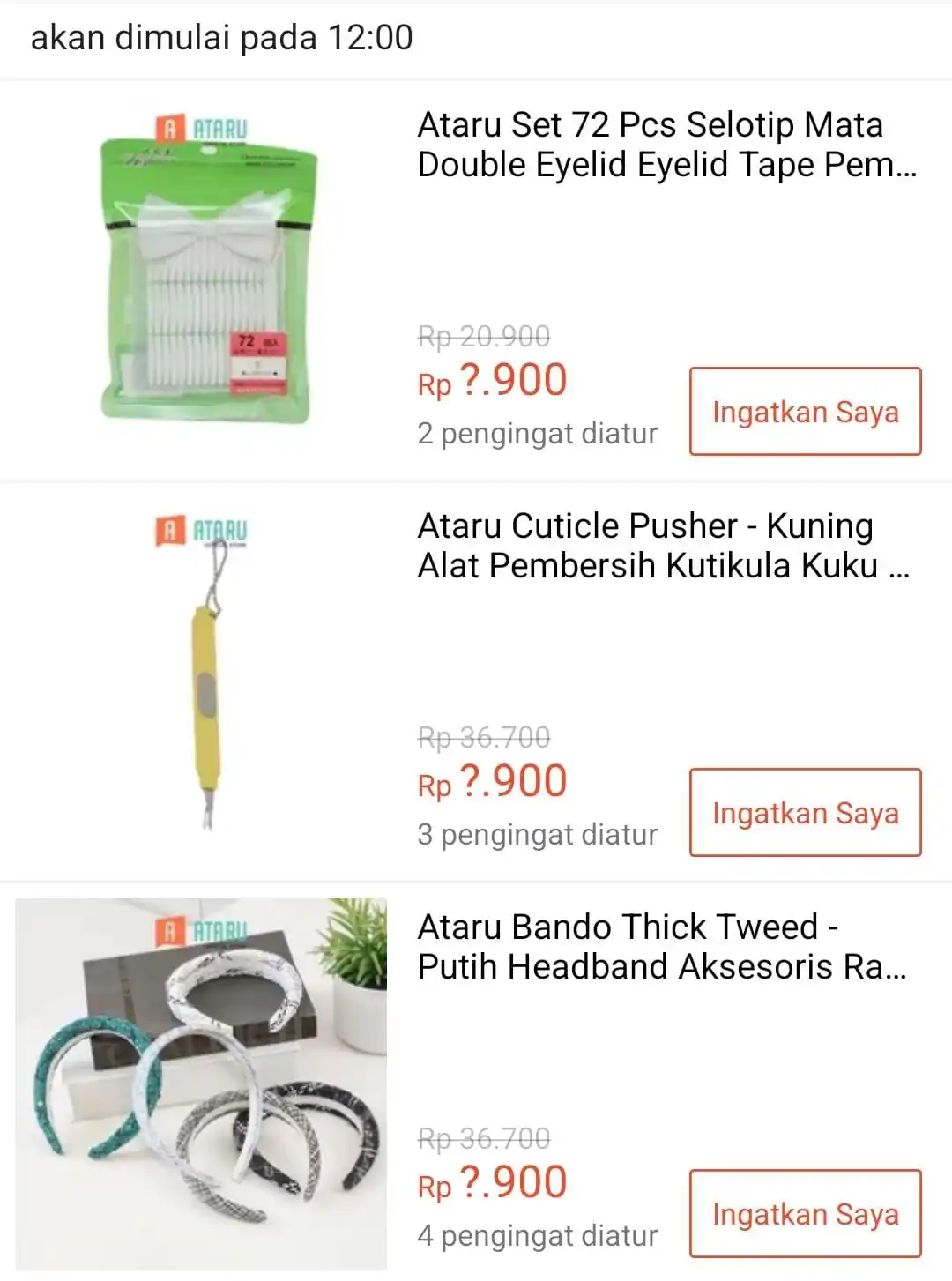 Image from INFO DISKONAN: Rp1.900 ⏰12:00 WIB  Ataru Set 72 Pcs Selotip Mata Double Eyelid Eyelid...