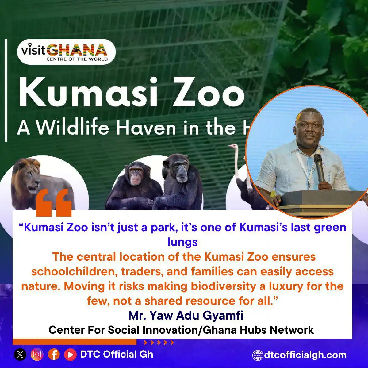 Image from DTC Official Gh: 🌿 Should Kumasi move its iconic zoo? Before you say yes, hear this: C...