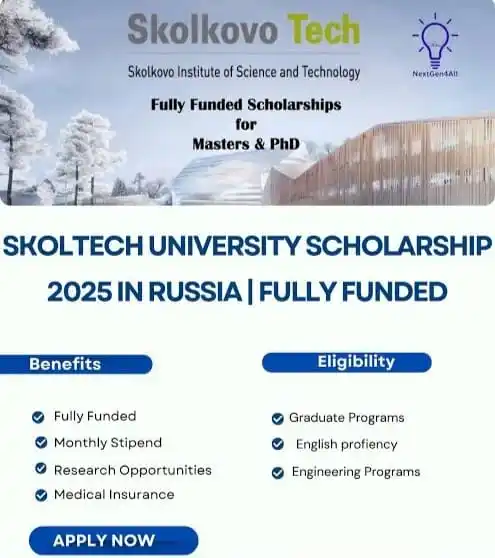 Image from World Scholarship Opportunities: Skoltech University Russia 🇷🇺 Scholarship 2025 (Fully Funded)  280 M...