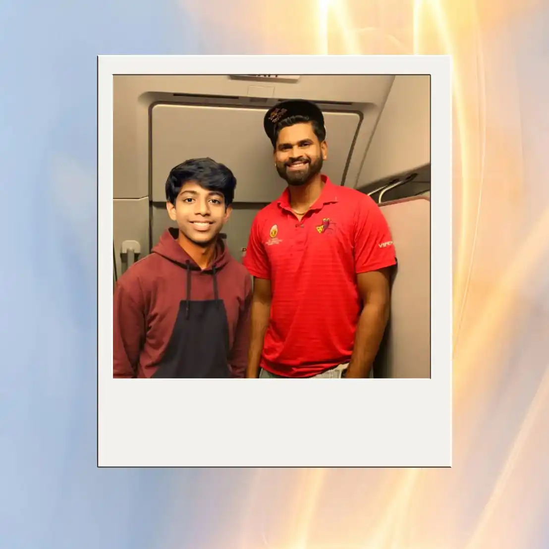 Image from KL CRICX EDITS: With SARPANCH SAAB  SHREYAS IYER 96.... WHAT A MOMENT..IT WAS....🤩🤩�...