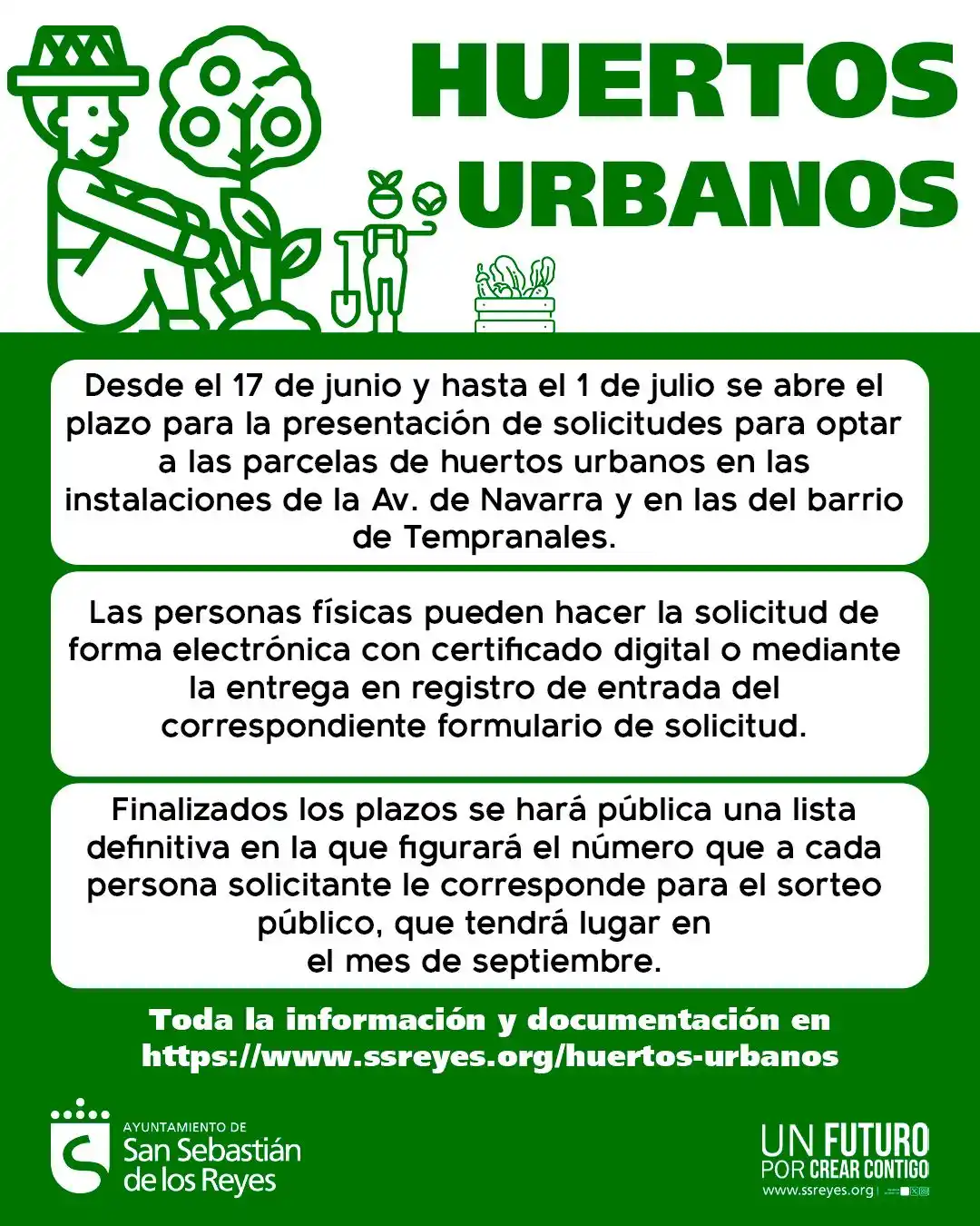 Image from Ayuntamiento de San Sebastián de los Reyes: 👩🏻‍🌾 ¡Abierto el plazo de solicitud para los huertos urbanos!   Has...