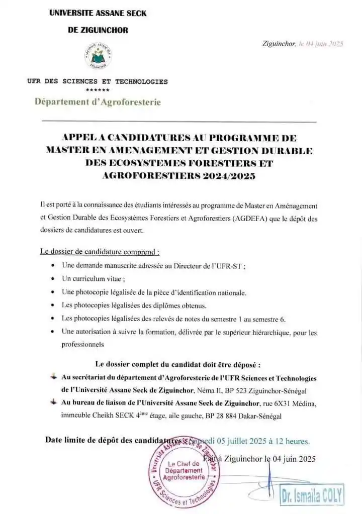 Image from All For Sciences News: 🎓 [Appel à candidatures – Master en Aménagement et Gestion Durable de...