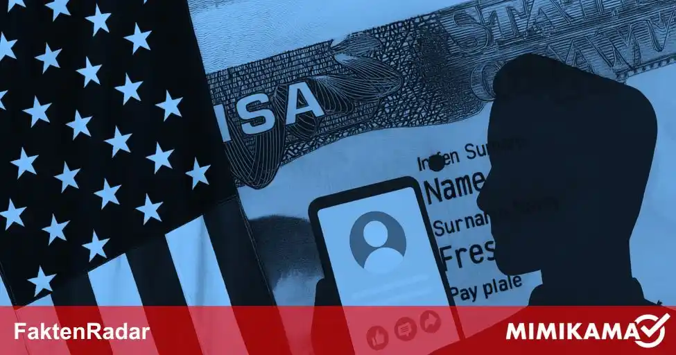 Image from Mimikama Faktenchecks: *🎓 Augen auf im Netz: Wer in die USA will, muss jetzt sein digitales ...