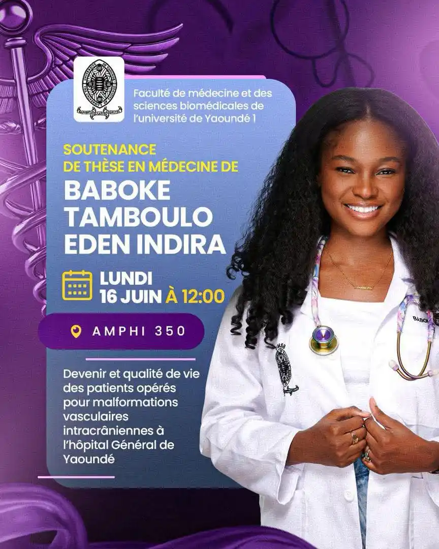 Image from All For Sciences News: 🇨🇲 SOUTENANCE DE THÈSE : INDIRA BABOKÉ DEVIENT DOCTEURE EN MÉDECINE ...