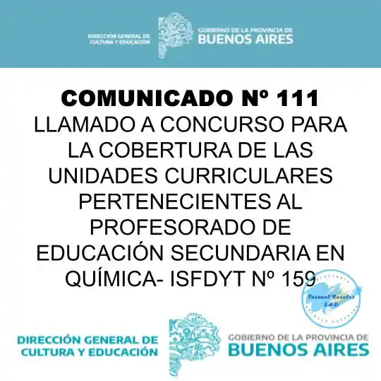 Image from SAD CORONEL ROSALES: COMUNICADO Nº 110-LLAMADO A CONCURSO PARA LA COBERTURA DE LA UNIDAD CU...