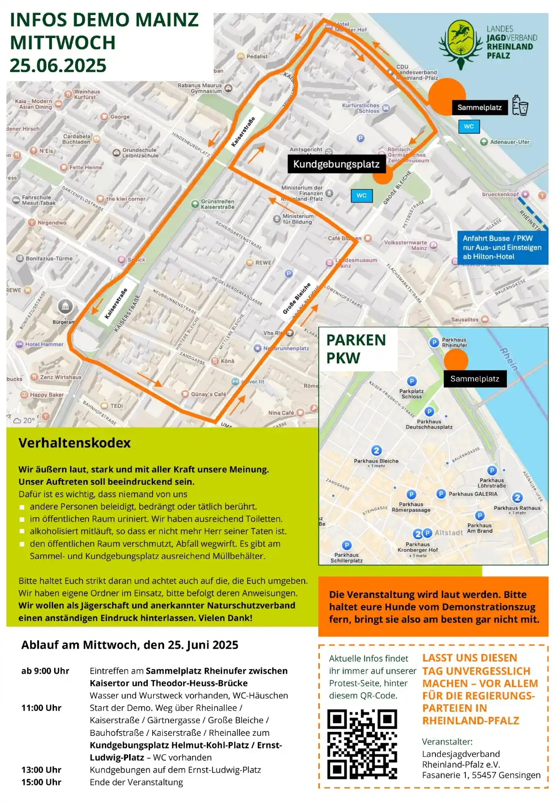 Image from Landesjagdverband Hessen e. V.: 📌 Ergänzung: Lageplan und Parkmöglichkeiten zur Demo in Mainz am 25.0...