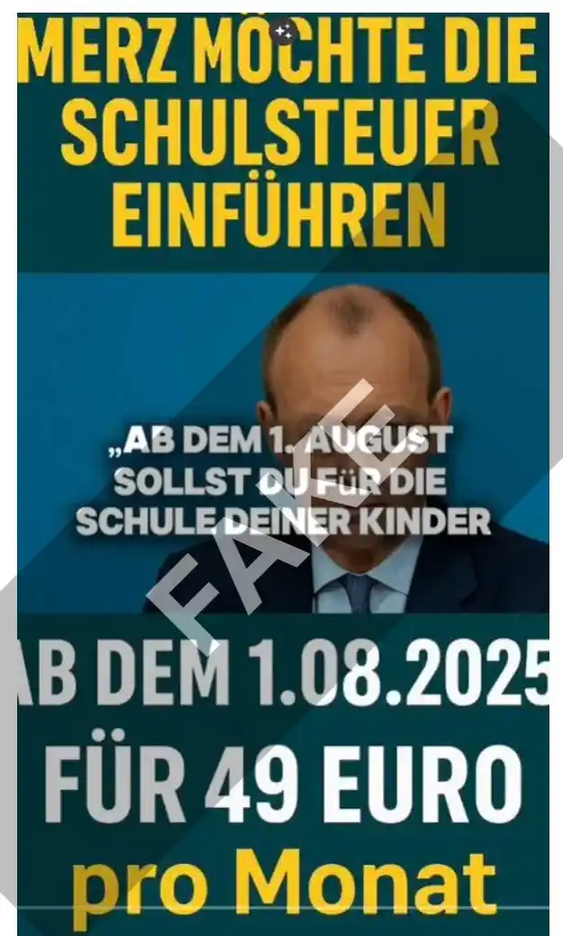 Image from Mimikama Faktenchecks: In mehreren TikTok-Clips wird behauptet, Bundeskanzler Friedrich Merz ...