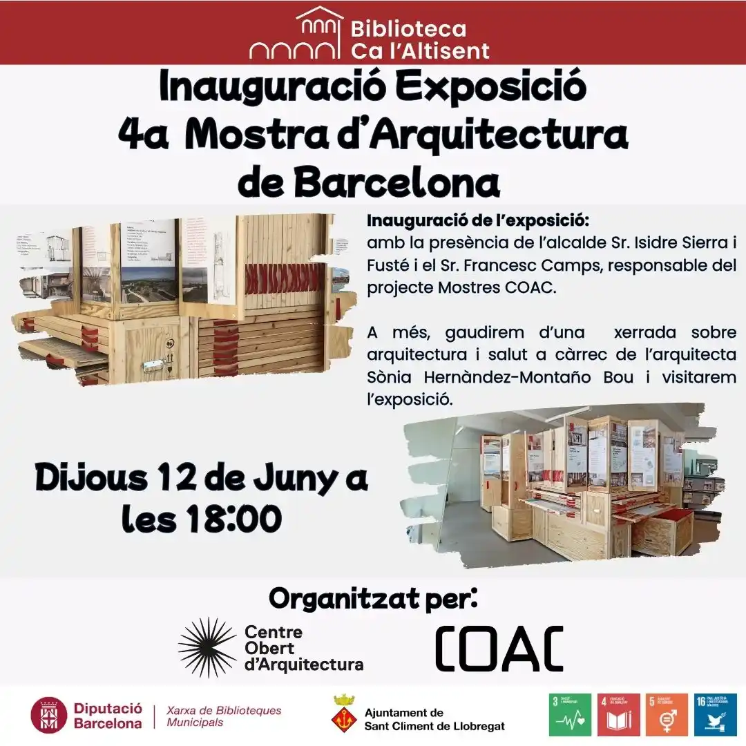 Image from Biblioteca Ca L'Altisent - Activitats: *INAUGURACIÓ EXPOSICIÓ 4a MOSTRA D'ARQUITECTURA DE BARCELONA, DIJOUS 1...