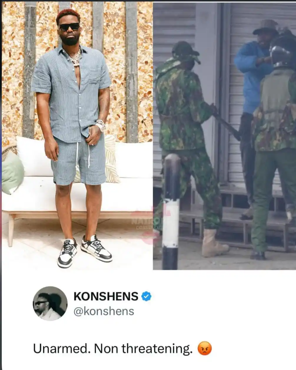 Image from Meru Polytechnic Gossip Club: Jamaican dancehall artist Konshens reacts to video of police officer s...