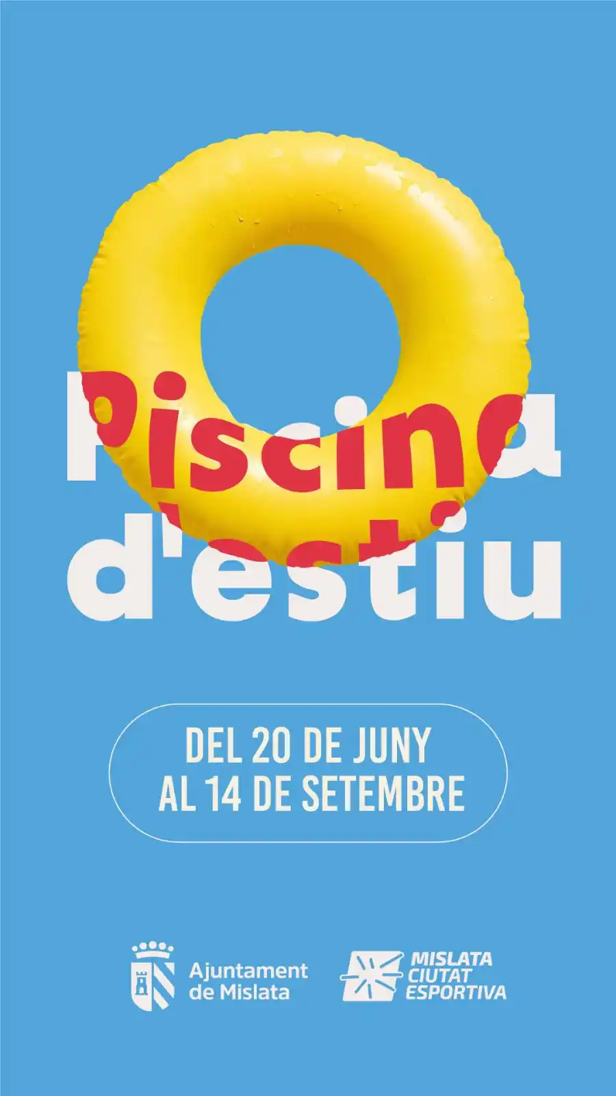 Image from Mislata informa: 🏊🏼 PISCINA DE VERANO 2025 🌞   ℹ️ HOY viernes 20 de junio, hasta el ...