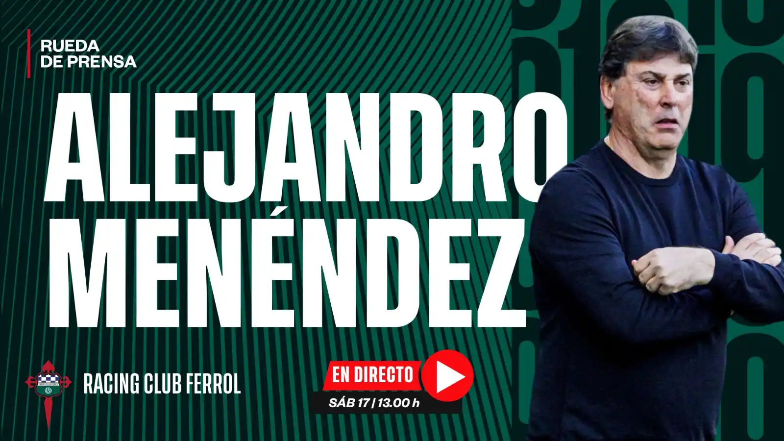Image from Racing Club Ferrol: 🎙 ROLDA DE PRENSA | Alejandro Menéndez, en directo na previa do <a cl...