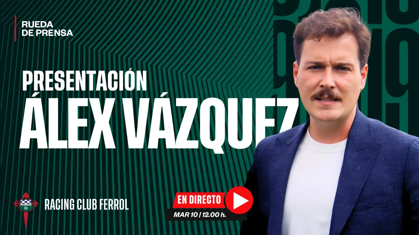 Image from Racing Club Ferrol: 🎙 ROLDA DE PRENSA | Presentación oficial de Álex Vázquez e o seu equi...