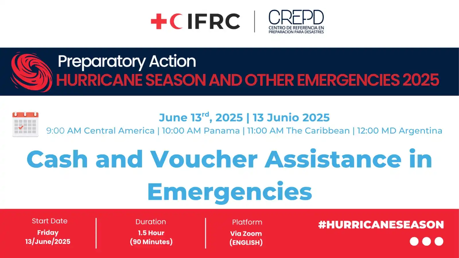 Image from IFRC Surge Capacity Américas: 🚨⏰ *WE WILL START OUR SESSION IN 5 MINUTES* 🚨⏰  🧑‍💻👩🏻‍🏫📣🌪️ *N...