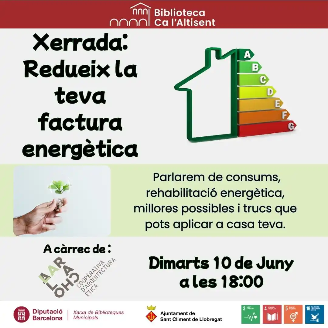 Image from Biblioteca Ca L'Altisent - Activitats: *XERRADA: REDUEIX LA TEVA FACTURA ENERGÈTICA, DIMARTS 10 DE JUNY A LES...