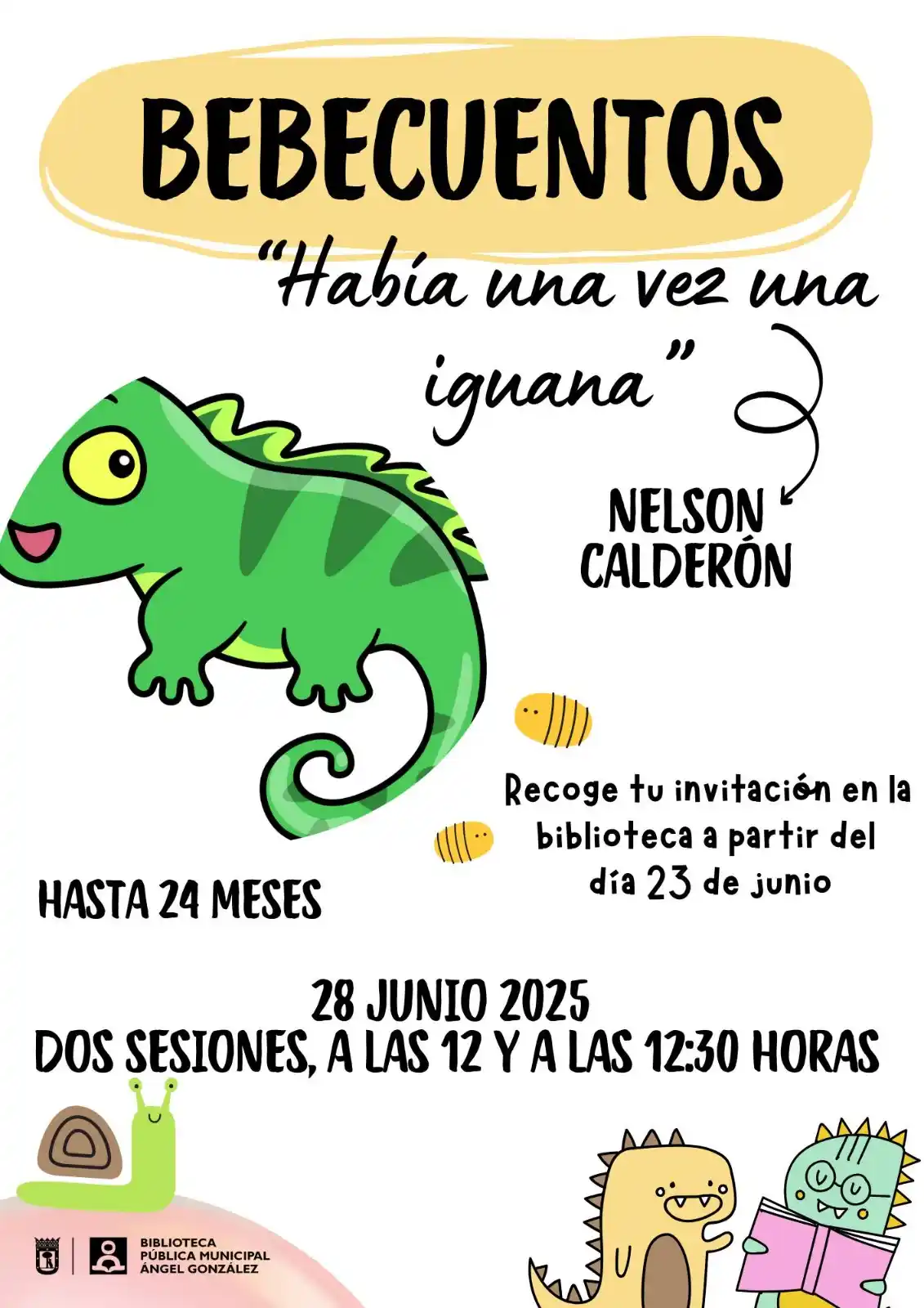 Image from Biblioteca Ángel González (Distrito Latina): 🦎 ¡Bebecuentos "Había una vez una iguana", con Nelson Calderón! 📅 S...