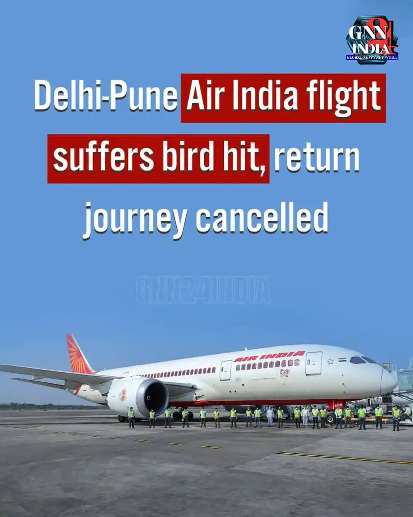 Image from Gnn24india: 🚨 BIRD HIT SCARE | Air India Flight Grounded at Pune ✈️ Flight AI2470...