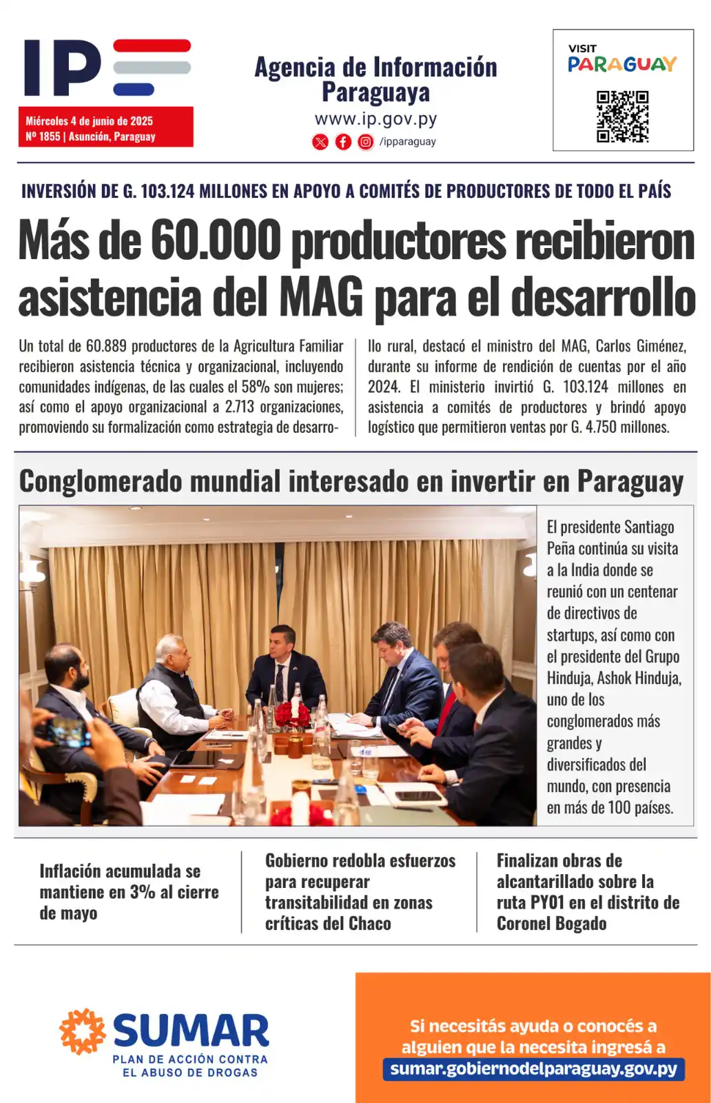 Image from Radio Nacional Del Paraguay: 🗞 Compartimos los principales titulares de la @IPParaguay 💻📲Toda l...