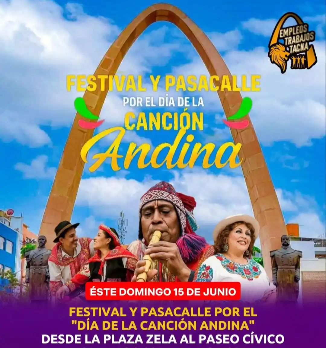 Image from Tacna Convocatorias y Anuncios: FESTIVAL Y PASACALLE POR EL DÍA DE LA CANCIÓN ANDINA  ¡Agradeceremos C...