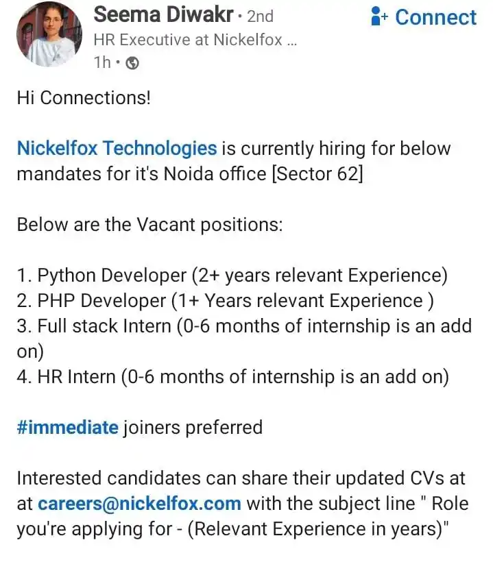 Image from Data Commence ✅: Hiring for python developer  https://www.linkedin.com/posts/seema-diwa...