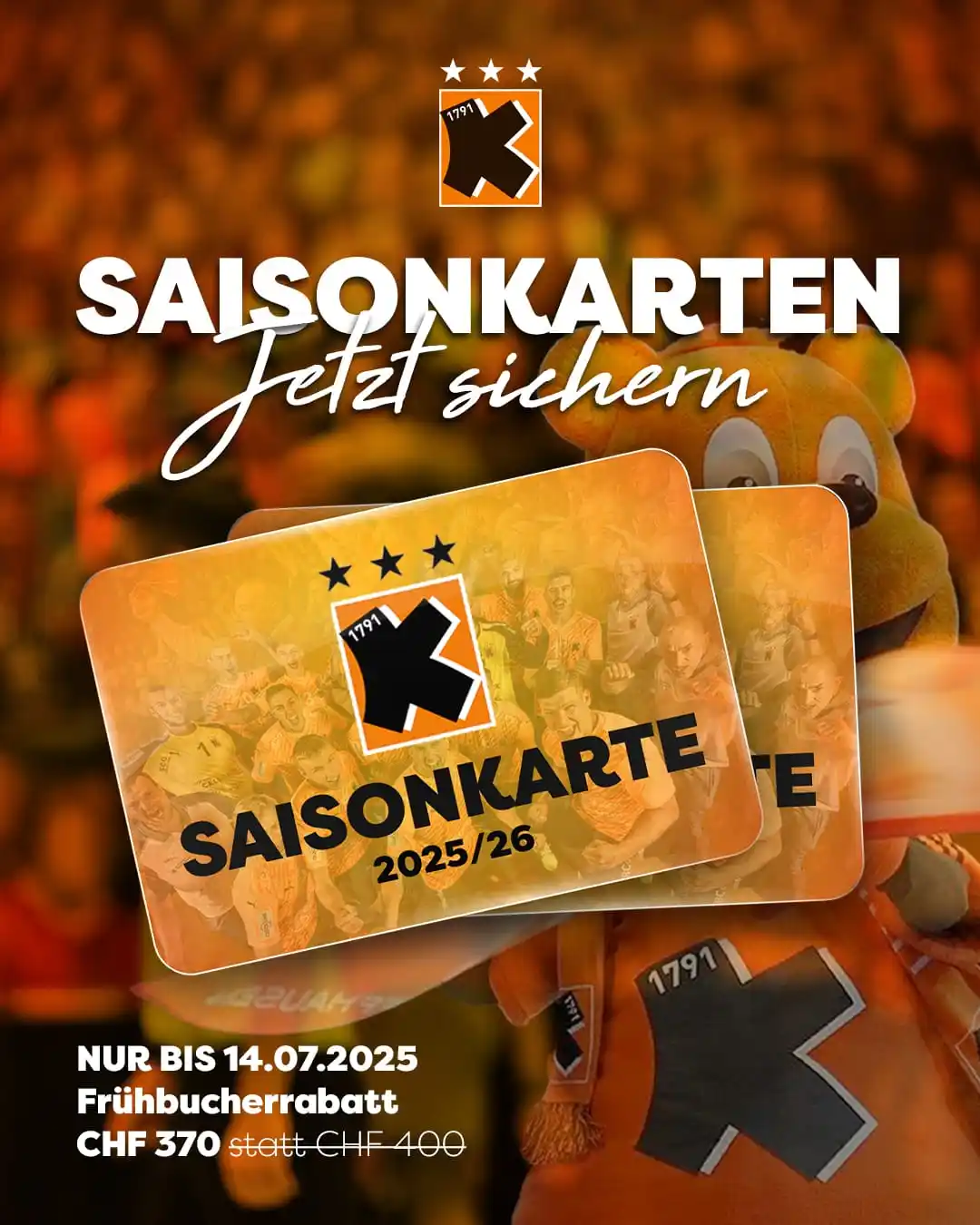 Image from Kadetten Schaffhausen: Jetzt 🎟 Saisonkarte mit Frühbucherrabatt sichern 🧡  Die grossen Emot...