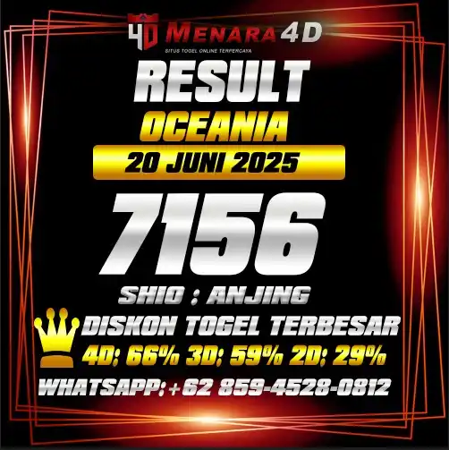 Image from PREDIKSI TOGEL MENARA4D: OCEANIA POOLS MENARA4D 20 JUNI  2025 RESULT : 7156 SHIO : ANJING BAGI ...