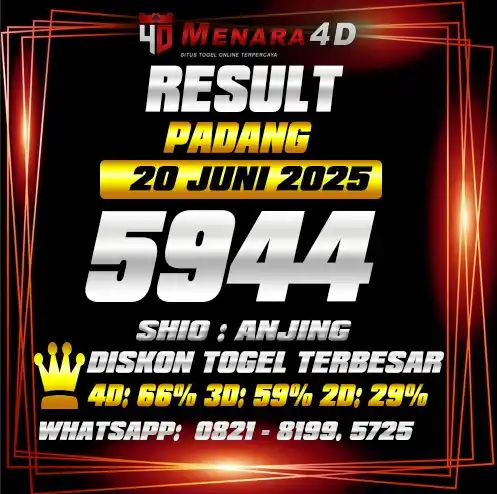Image from PREDIKSI TOGEL MENARA4D: PADANG MENARA4D  20 JUNI 2025 RESULT : 5944 SHIO : ANJING BAGI YANG JP...