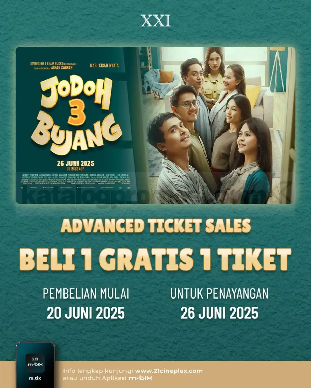 Image from KATALOGPROMOSI: 🎬 Promo Advance Ticket Sales udah mulai nih! Mulai 20 Juni, kamu bisa...