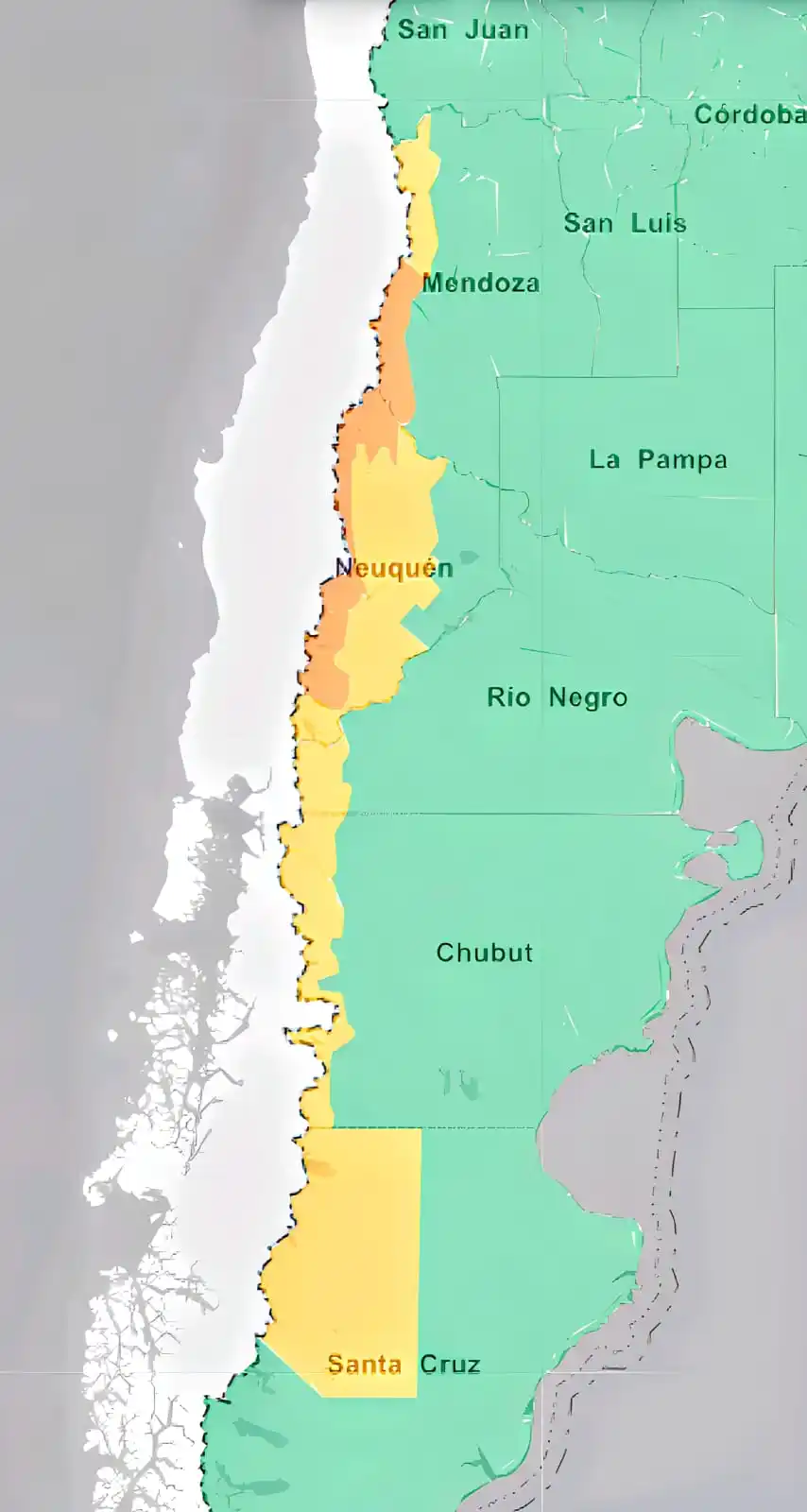 Image from TMC - Meteorología Argentina: _*¡Rige Alerta Nivel naranja y amarillo por nevadas en la cordillera p...