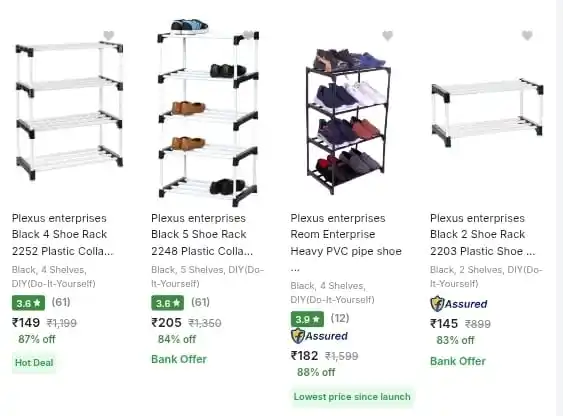 Image from DealGhar: Shoe Racks Start @ ₹102 https://fktr.in/UQfANkl...