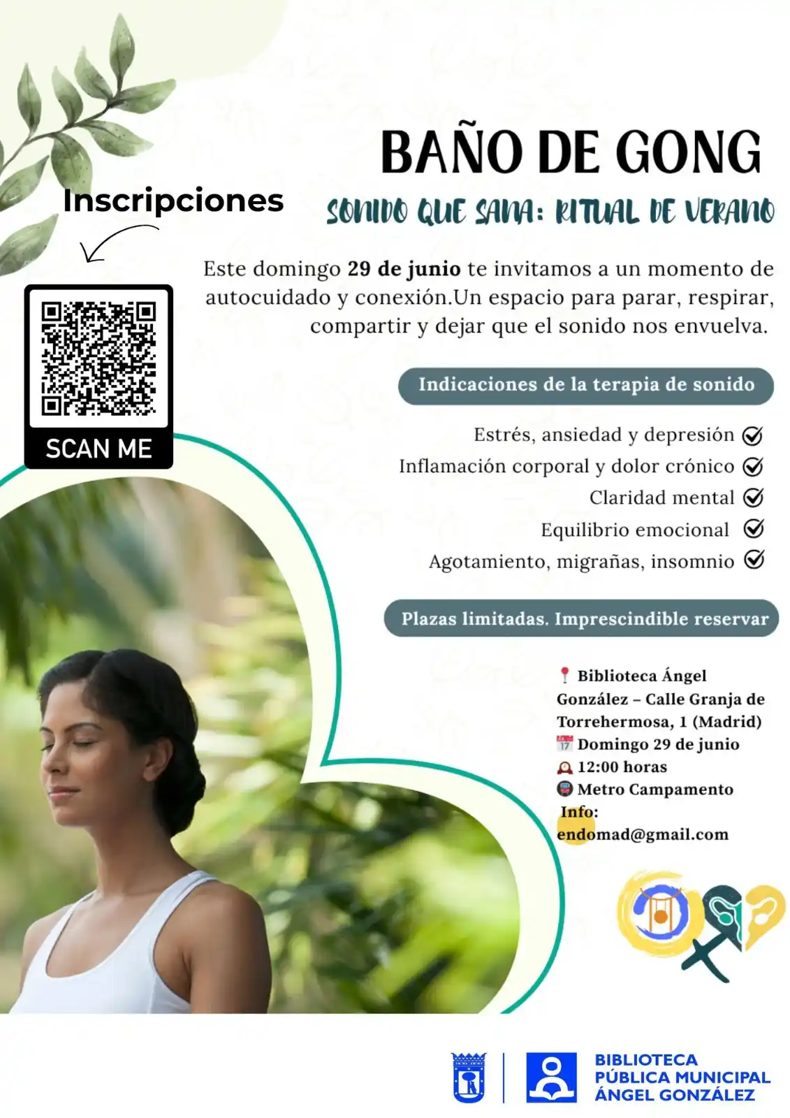 Image from Biblioteca Ángel González (Distrito Latina): 🎵 ¡Sonido que sana: ritual de verano! ☀️  🧘‍♂️ Te invitamos a un mom...