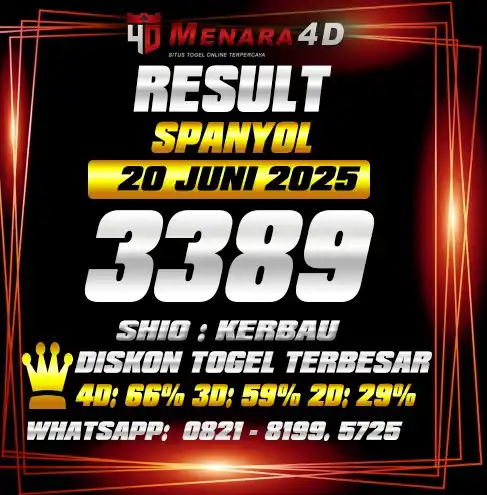 Image from PREDIKSI TOGEL MENARA4D: SPANYOL MENARA4D 20 JUNI 2025 RESULT : 3389 SHIO : KERBAU BAGI YANG JP...